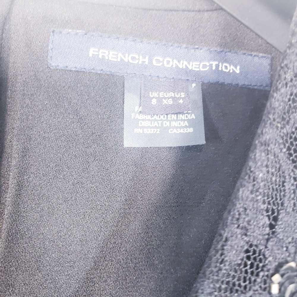 NWT FRENCH CONNECTION Lace Long Sleeve Mini Dress - Picture 9 of 12